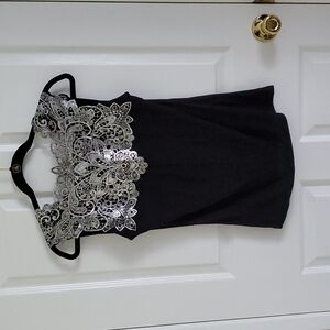 Black shirt silver detail